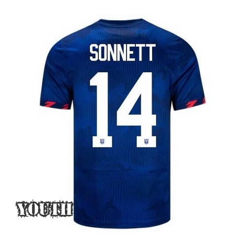 USA Emily Sonnett 2023 Away Youth Stadium Soccer Jersey