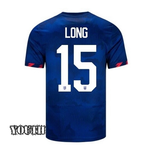 USA Aaron Long 2023 Away Youth Stadium Soccer Jersey