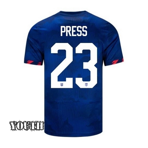 USA Christen Press 2023 Away Youth Stadium Soccer Jersey