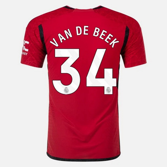 2023/2024 Donny van de Beek Home #34 Men's Soccer Jersey