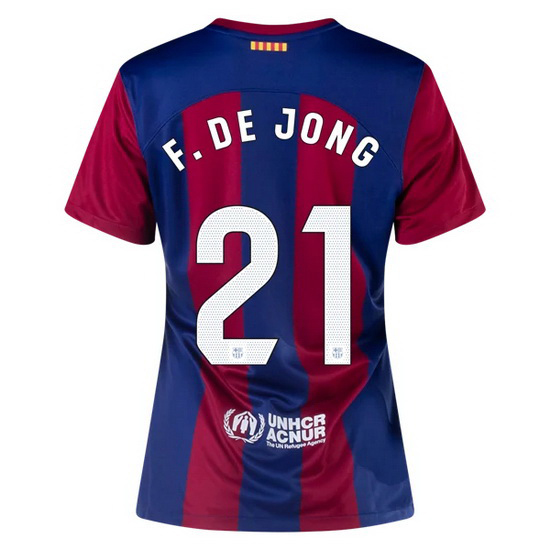 2023/2024 Frenkie de Jong Home #21 Women's Soccer Jersey