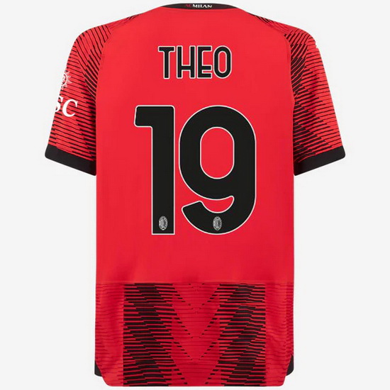 2023/2024 Theo Hernandez Home #19 Men's Soccer Jersey