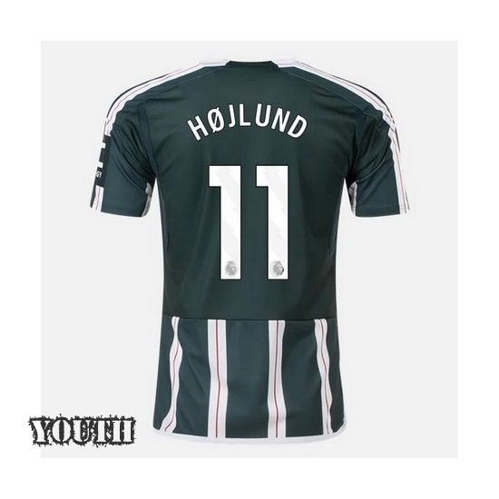 2023/2024 Rasmus Hojlund Away #11 Youth Soccer Jersey