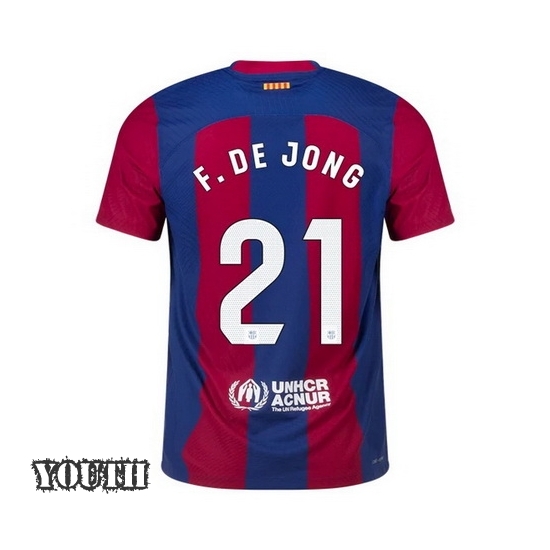 2023/2024 Youth Frenkie de Jong Home #21 Soccer Jersey