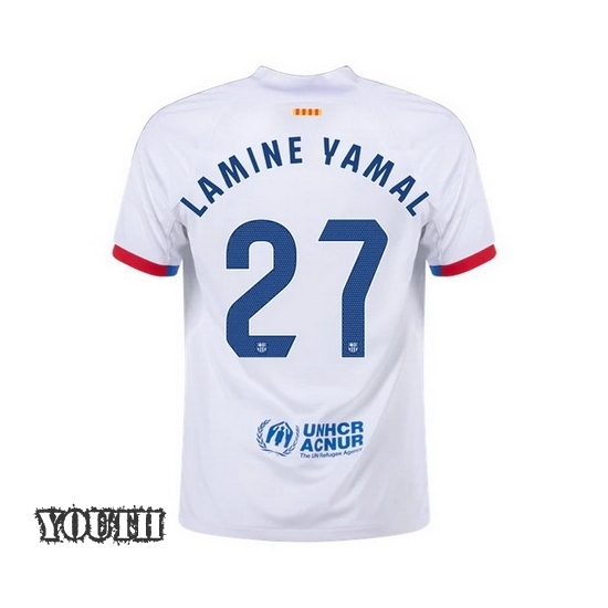 2023/2024 Lamine Yamal Away #27 Youth Soccer Jersey