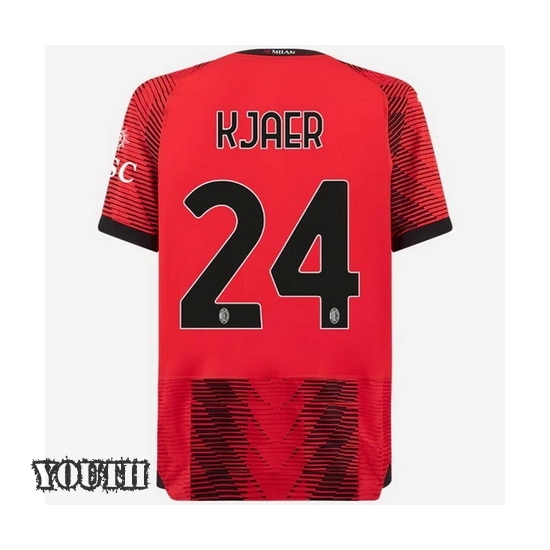 2023/2024 Youth Simon Kjaer Home #24 Soccer Jersey