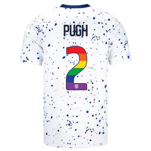 USA Mallory Pugh 2023/24 Home Men's Jersey Rainbow Number