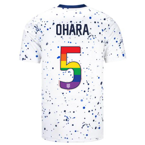 USA Kelley O'hara 2023/24 Home Men's Jersey Rainbow Number