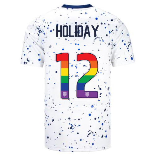 USA Lauren Holiday 2023/24 Home Men's Jersey Rainbow Number