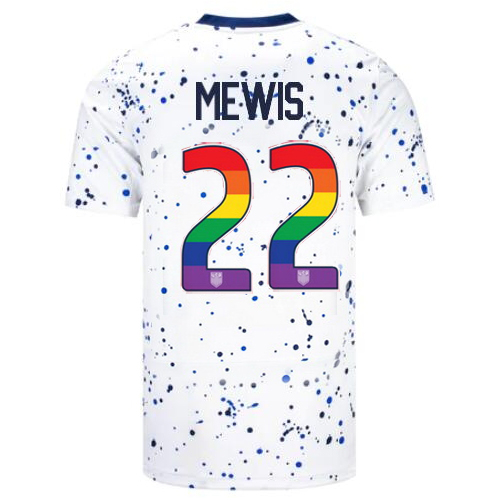 USA Kristie Mewis 2023/24 Home Men's Jersey Rainbow Number