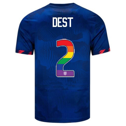 USA Sergino Dest 2023/24 Away Men's Jersey Rainbow Number
