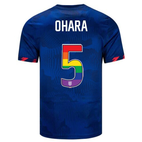 USA Kelley O'hara 2023/24 Away Men's Jersey Rainbow Number