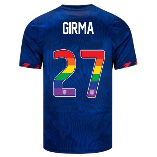 USA Naomi Girma 2023/24 Away Men's Jersey Rainbow Number