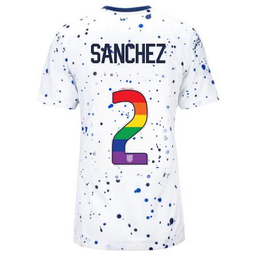 USA Ashley Sanchez 2023/24 Home Women's Jersey Rainbow Number