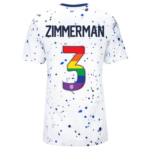 USA Walker Zimmerman 2023/24 Home Women's Jersey Rainbow Number