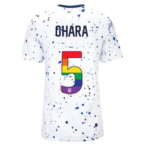 USA Kelley O'hara 2023/24 Home Women's Jersey Rainbow Number