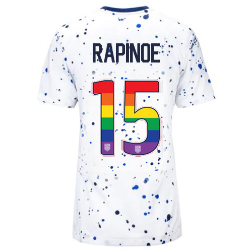 USA Megan Rapinoe 2023/24 Home Women's Jersey Rainbow Number