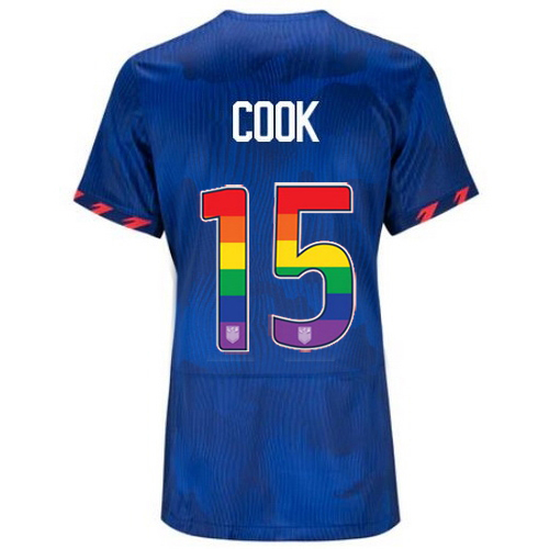 USA Alana Cook 2023/24 Away Women's Jersey Rainbow Number