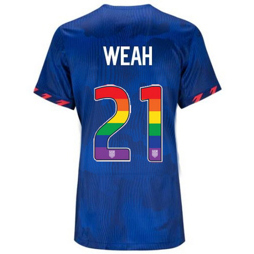 USA Tim Weah 2023/24 Away Women's Jersey Rainbow Number
