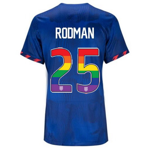 USA Trinity Rodman 2023/24 Away Women's Jersey Rainbow Number