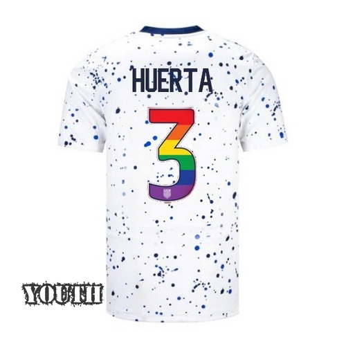 USA Sofia Huerta 2023/24 Home Youth Jersey Rainbow Number