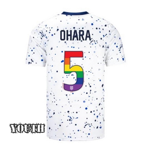 USA Kelley O'hara 2023/24 Home Youth Jersey Rainbow Number