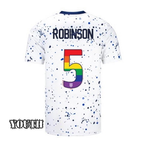 USA Antonee Robinson 2023/24 Home Youth Jersey Rainbow Number