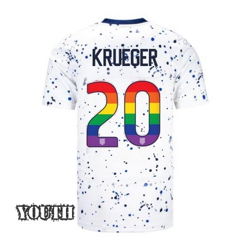 USA Casey Krueger 2023/24 Home Youth Jersey Rainbow Number