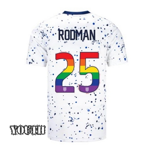 USA Trinity Rodman 2023/24 Home Youth Jersey Rainbow Number
