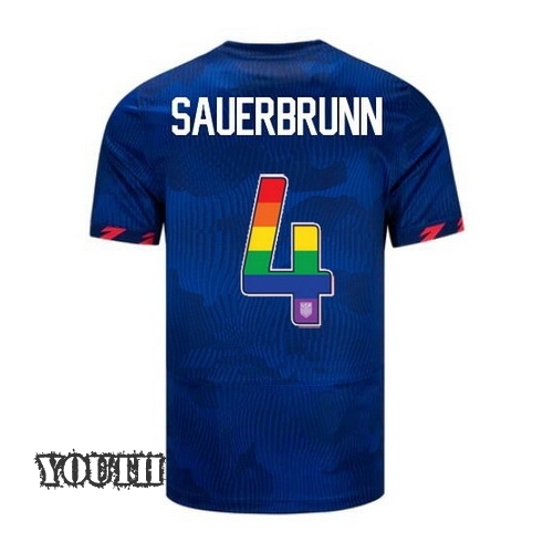 USA Becky Sauerbrunn 2023/24 Away Youth Jersey Rainbow Number