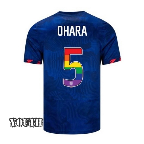 USA Kelley O'hara 2023/24 Away Youth Jersey Rainbow Number