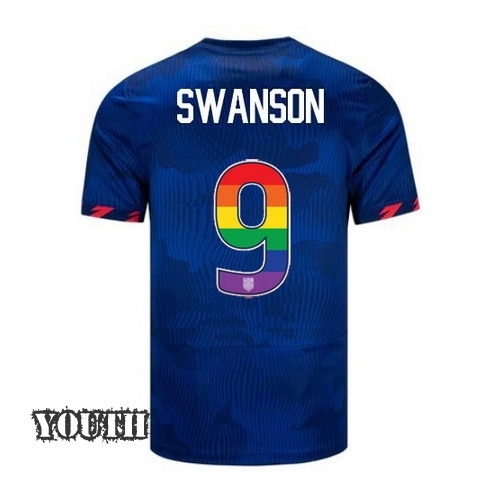 USA Mallory Swanson 2023/24 Away Youth Jersey Rainbow Number