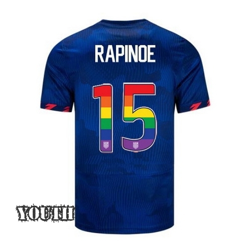 USA Megan Rapinoe 2023/24 Away Youth Jersey Rainbow Number