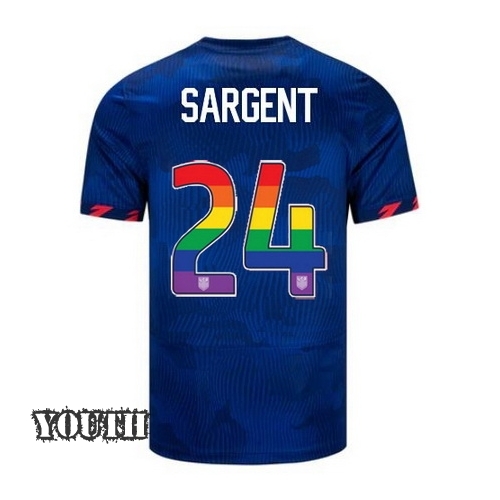 USA Josh Sargent 2023/24 Away Youth Jersey Rainbow Number