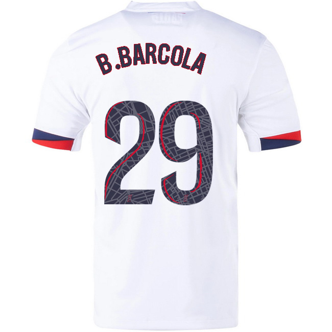 2025/26 Bradley Barcola #29 Away Men's Soccer Jersey