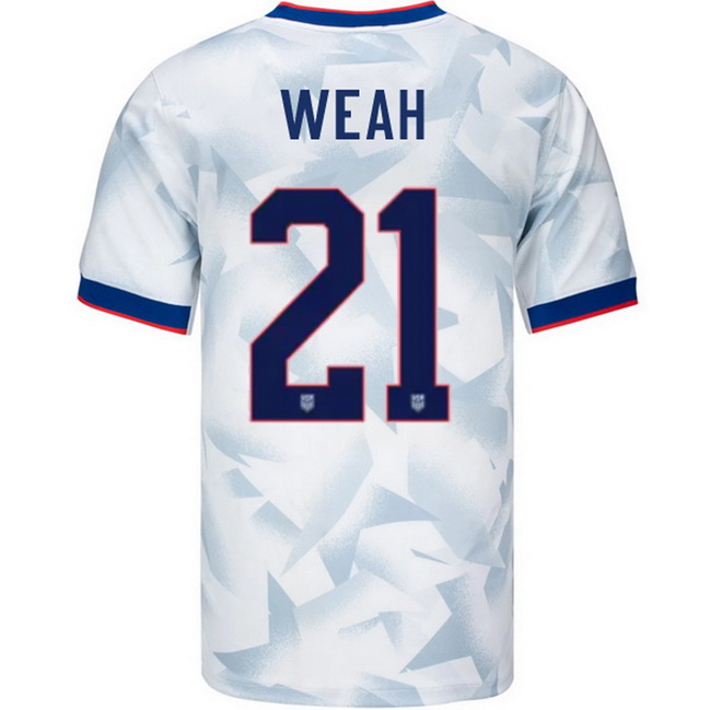 USA 2025 Timothy Weah Home Men's Soccer Jersey