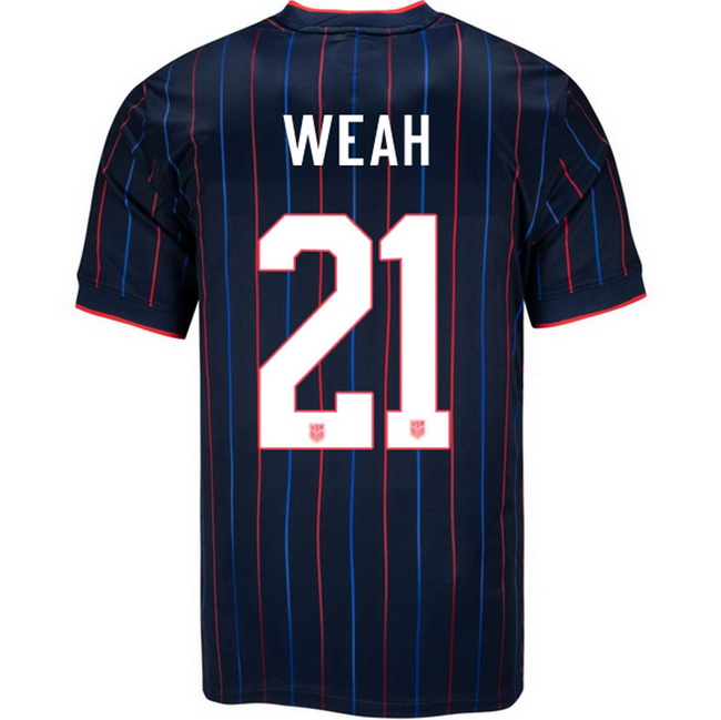 USA 2025 Timothy Weah Away Men's Soccer Jersey