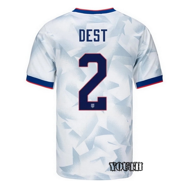 USA 2025 Sergino Dest Home Youth Soccer Jersey