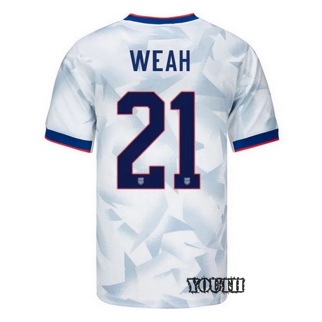 USA 2025 Timothy Weah Home Youth Soccer Jersey