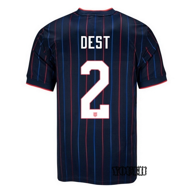 USA 2025 Sergino Dest Away Youth Soccer Jersey