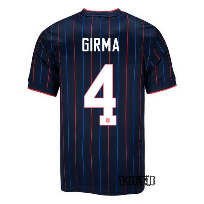 USA 2025 Naomi Girma Away Youth Soccer Jersey