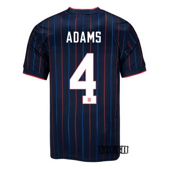 USA 2025 Tyler Adams Away Youth Soccer Jersey
