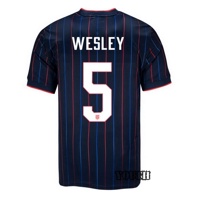 USA 2025 Kennedy Wesley Away Youth Soccer Jersey