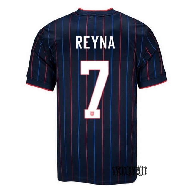USA 2025 Gio Reyna Away Youth Soccer Jersey