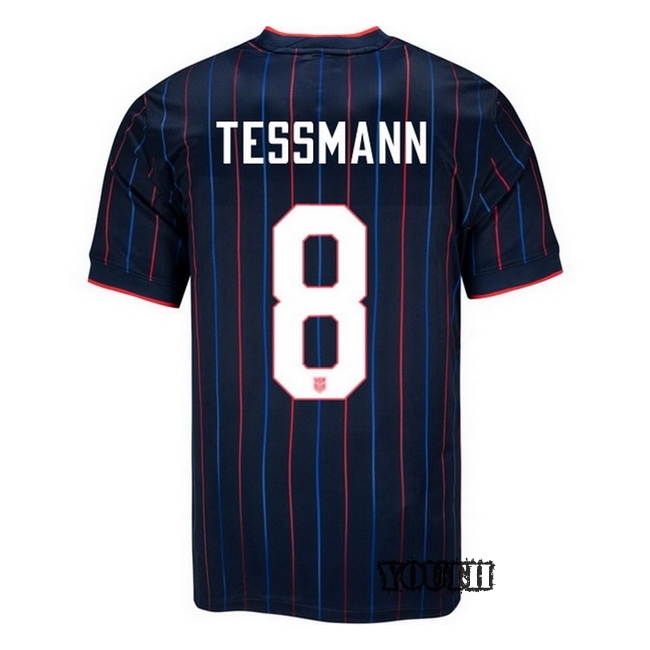 USA 2025 Tanner Tessmann Away Youth Soccer Jersey
