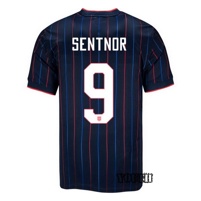 USA 2025 Ally Sentnor Away Youth Soccer Jersey