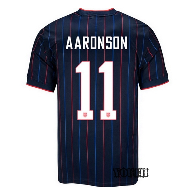 USA 2025 Brenden Aaronson Away Youth Soccer Jersey