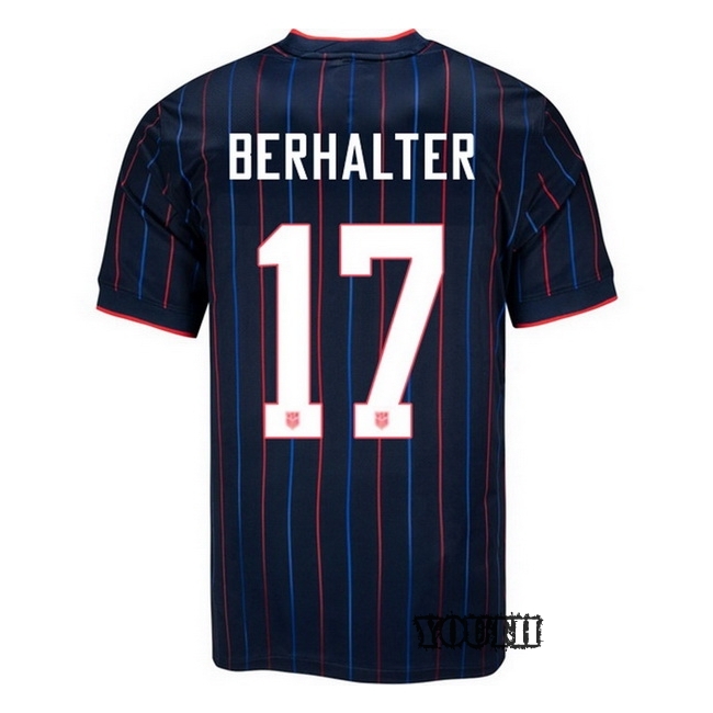 USA 2025 Sebastian Berhalter Away Youth Soccer Jersey
