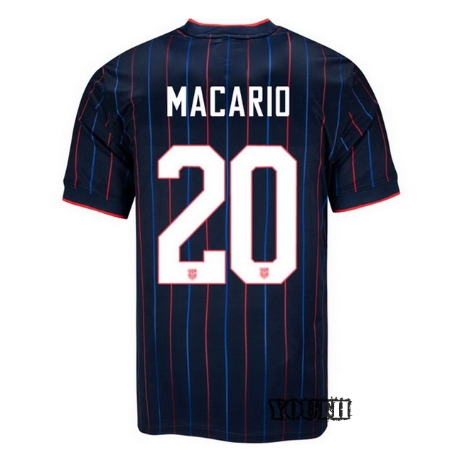 USA 2025 Catarina Macario Away Youth Soccer Jersey