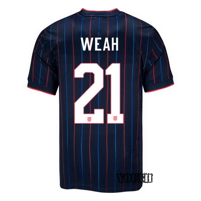 USA 2025 Timothy Weah Away Youth Soccer Jersey